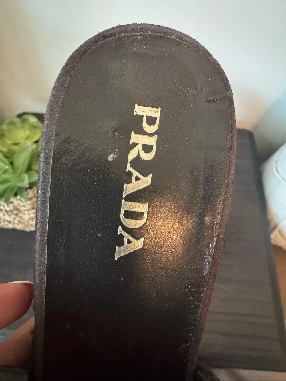 Prada Vintage Brown Suede Espadrille Wedge Sandals EU 37